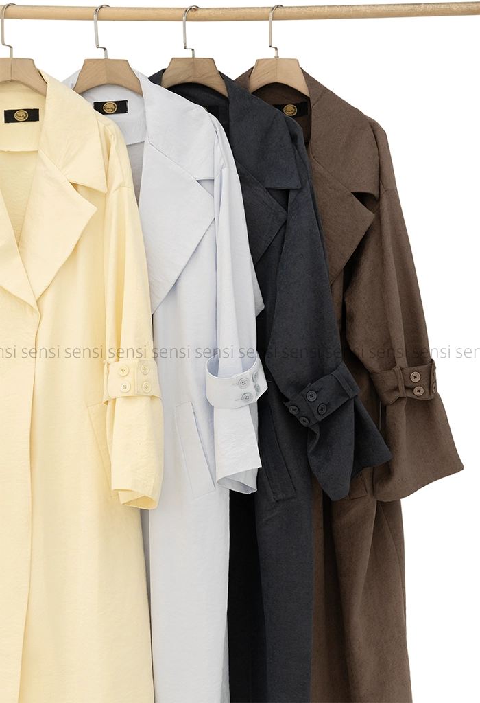 مانتو بلند پشت دکمه کد1005477